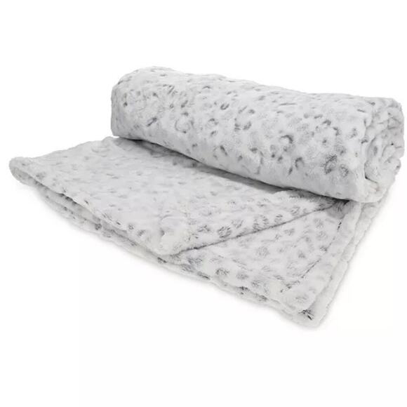 RACHEL Rachel Roy Women's Gift Set X-Band Plush Slipper and Cheetah Blanket Sz.M - Picture 8 of 9